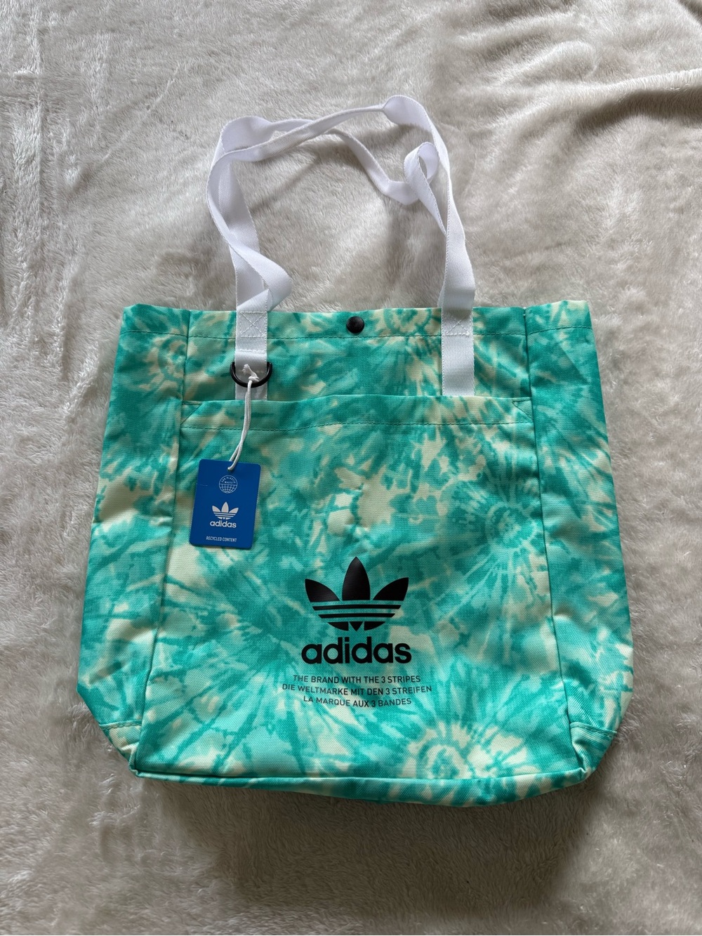 Adidas Originals Tie Dye Tote Bag Green Blue Teal NWT